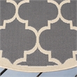 Pemberly Row Polypropylene Anthracite Indoor Outdoor Rug - Round 5'3