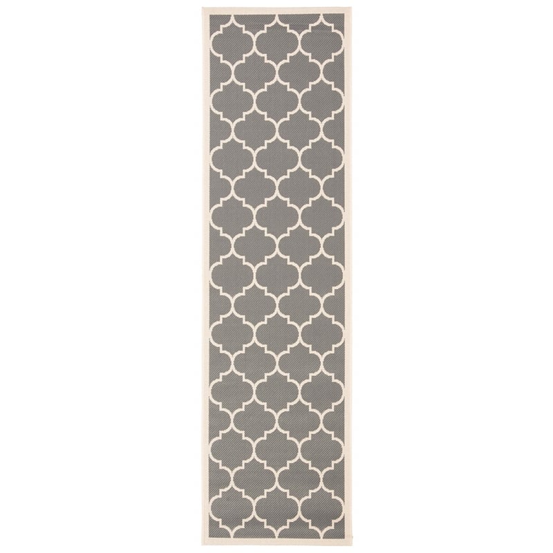 Pemberly Row Polypropylene Anthracite Indoor Outdoor Rug - Runner 2'3