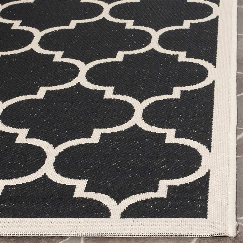 Pemberly Row Polypropylene Anthracite Indoor Outdoor Rug - Runner 2'3