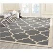 Pemberly Row Polypropylene Anthracite Indoor Outdoor Rug - Square 5'3