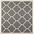 Pemberly Row Polypropylene Anthracite Indoor Outdoor Rug - Square 5'3