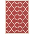 Pemberly Row Polypropylene Red Indoor Outdoor Rug - 4' x 5'7