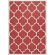 Pemberly Row Polypropylene Red Indoor Outdoor Rug - 5'3