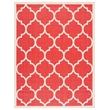 Pemberly Row Polypropylene Red Indoor Outdoor Rug - 8' x 11'