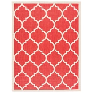 Pemberly Row Polypropylene Red Indoor Outdoor Rug - 9' x 12'