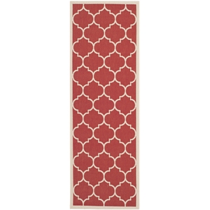 Pemberly Row Polypropylene Red Indoor Outdoor Rug - Runner 2'3&quot x 6'7&quot