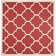 Pemberly Row Polypropylene Red Indoor Outdoor Rug - Square 4'