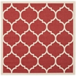 Pemberly Row Polypropylene Red Indoor Outdoor Rug - Square 7'10