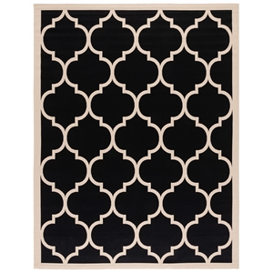 Pemberly Row Polypropylene Black Indoor Outdoor Rug - 9' x 12'
