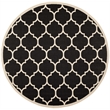 Pemberly Row Polypropylene Black Indoor Outdoor Rug - Round 7'10