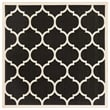 Pemberly Row Polypropylene Black Indoor Outdoor Rug - Square 4'