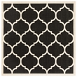 Pemberly Row Polypropylene Black Indoor Outdoor Rug - Square 5'3