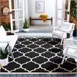 Pemberly Row Polypropylene Black Indoor Outdoor Rug - Square 7'10