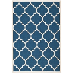Pemberly Row Polypropylene Navy Indoor Outdoor Rug - 4' x 5'7&quot