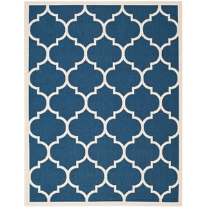 Pemberly Row Polypropylene Navy Indoor Outdoor Rug - 9' x 12'