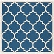 Pemberly Row Polypropylene Navy Indoor Outdoor Rug - Square 4'
