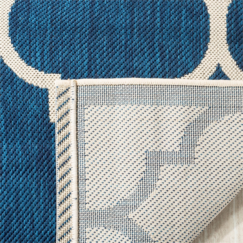 Pemberly Row Polypropylene Navy Indoor Outdoor Rug - Square 4'