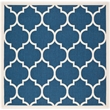 Pemberly Row Polypropylene Navy Indoor Outdoor Rug - Square 6'7