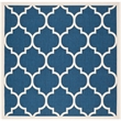 Pemberly Row Polypropylene Navy Indoor Outdoor Rug - Square 7'10