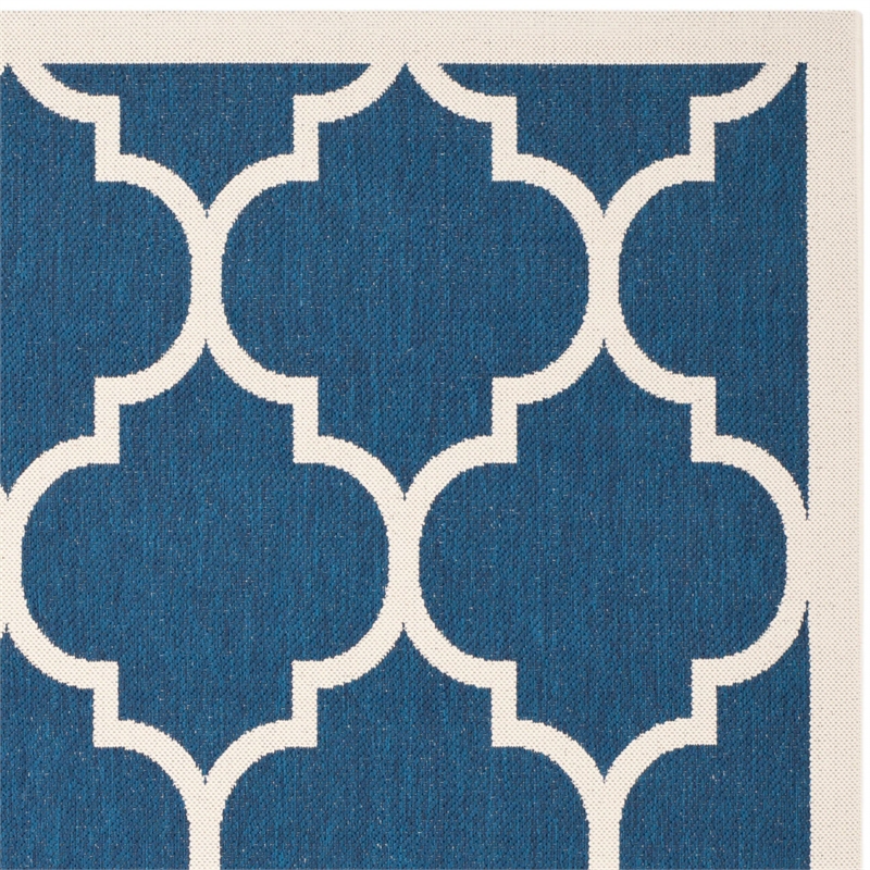 Pemberly Row Polypropylene Navy Indoor Outdoor Rug - Square 7'10