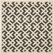 Pemberly Row Polypropylene Black Indoor Outdoor Rug - Square 4'
