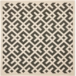 Pemberly Row Polypropylene Black Indoor Outdoor Rug - Square 5'3