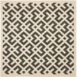 Pemberly Row Polypropylene Black Indoor Outdoor Rug - Square 7'10