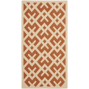 Pemberly Row Polypropylene Terracotta Indoor Outdoor Rug - Square 5'3&quot