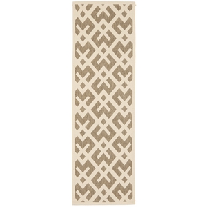 Pemberly Row Polypropylene Brown Indoor Outdoor Rug - Runner 2'4&quot x 12'
