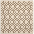 Pemberly Row Polypropylene Brown Indoor Outdoor Rug - Square 5'3