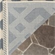Pemberly Row Polypropylene Blue Indoor Outdoor Rug - Square 7'10