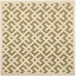 Pemberly Row Polypropylene Green Indoor Outdoor Rug - Square 4'