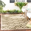 Pemberly Row Polypropylene Green Indoor Outdoor Rug - Square 5'3