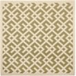 Pemberly Row Polypropylene Green Indoor Outdoor Rug - Square 5'3