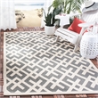 Pemberly Row Polypropylene Grey Indoor Outdoor Rug - Square 4'