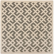 Pemberly Row Polypropylene Grey Indoor Outdoor Rug - Square 4'