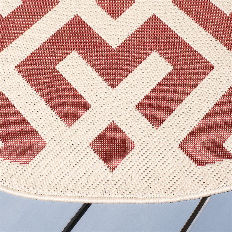 Pemberly Row Polypropylene Red Indoor Outdoor Rug - Runner 2'3