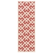 Pemberly Row Polypropylene Red Indoor Outdoor Rug - Runner 2'4