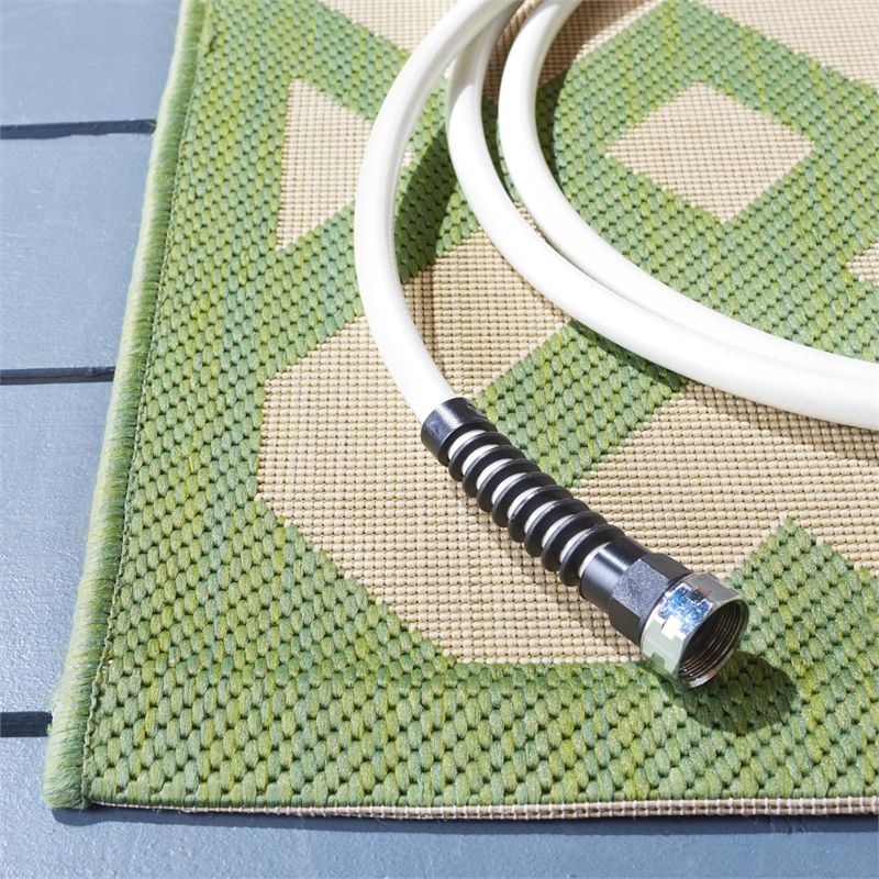 Pemberly Row Polypropylene Beige Indoor Outdoor Rug - 9' x 12'