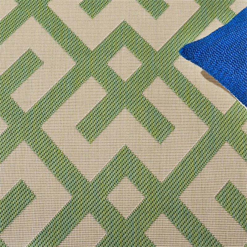 Pemberly Row Polypropylene Beige Indoor Outdoor Rug - 9' x 12'