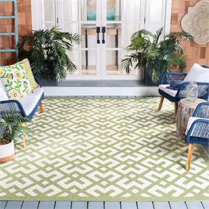 Pemberly Row Polypropylene Beige Indoor Outdoor Rug - Square 5'3&quot