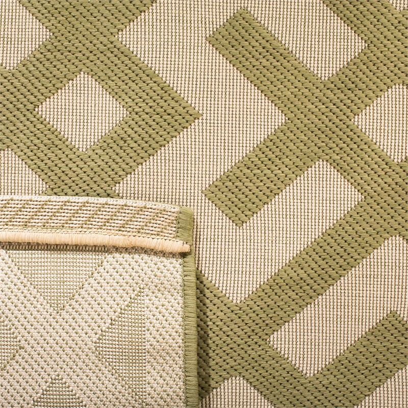 Pemberly Row Polypropylene Beige Indoor Outdoor Rug - Square 6'7