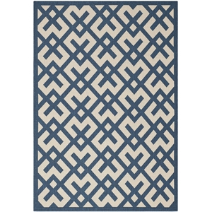 Pemberly Row Polypropylene Navy Indoor Outdoor Rug - 4' x 5'7&quot