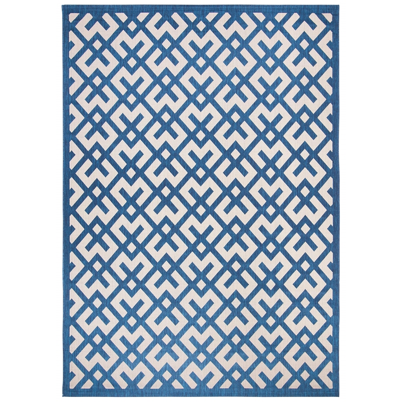 Pemberly Row Polypropylene Navy Indoor Outdoor Rug - 8' x 11'