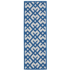 Pemberly Row Polypropylene Navy Indoor Outdoor Rug - Runner 2'3&quot x 6'7&quot