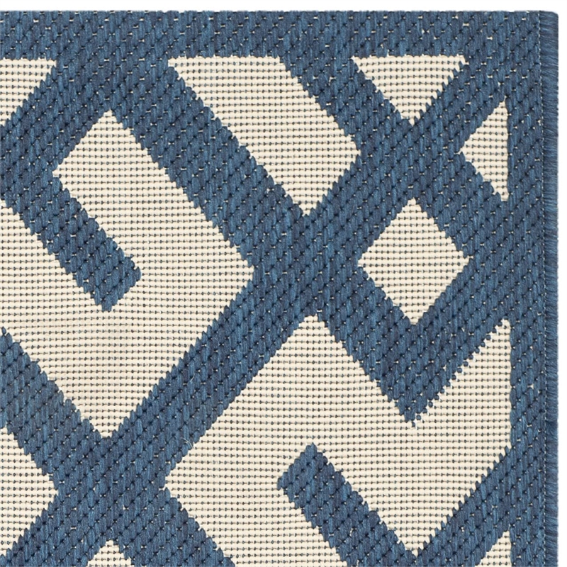 Pemberly Row Polypropylene Navy Indoor Outdoor Rug - Runner 2'7