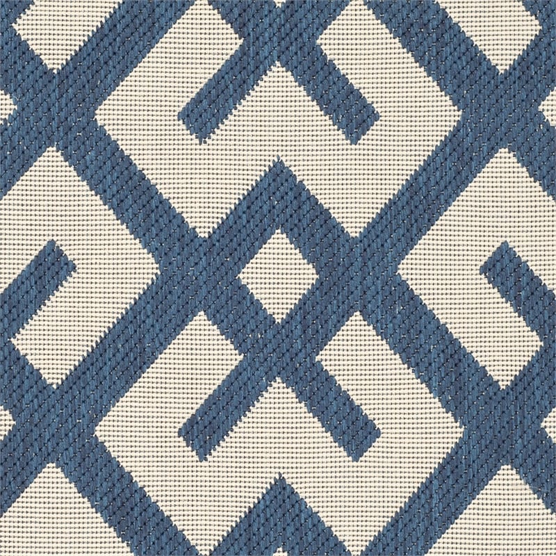 Pemberly Row Polypropylene Navy Indoor Outdoor Rug - Runner 2'7