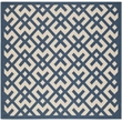 Pemberly Row Polypropylene Navy Indoor Outdoor Rug - Square 6'7