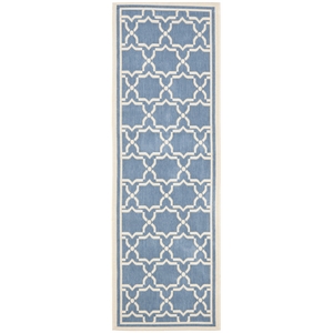 Pemberly Row Polypropylene Blue Indoor Outdoor Rug - Runner 2'3&quot x 8'