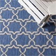 Pemberly Row Polypropylene Blue Indoor Outdoor Rug - Square 7'10